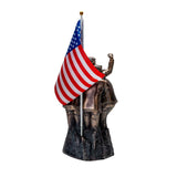 Pacific Giftware Trump Fight Fight Fight Resin Figurine Detailed Bronze Finish Depicting Iconic Moment Collectible Featuring American Flag Patriotic Trump Statue for Home Decor and Gift 15" Tall