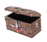 Pirate Skull Treasure Chest Jewelry/Trinket Box Figurine 5.5 Inches L