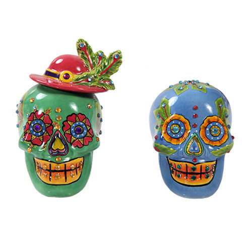 Day of the Dead Sugar Skull Salt and Pepper Shaker Set