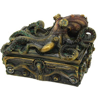 Steampunk Octopus Collectible Rectangular Trinket Box