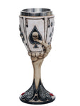 Dead Man's Hand Poker Skull Goblet 8 Inch Tall 7oz