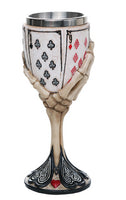 Dead Man's Hand Poker Skull Goblet 8 Inch Tall 7oz
