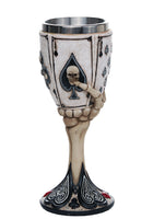 Dead Man's Hand Poker Skull Goblet 8 Inch Tall 7oz