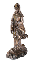 Bronze Kuan Yin Kwan Ying Statue Figure Deity Chinese Goddess of Compassion