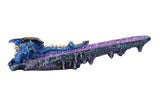 Blue Dragon on Amethyst Gemstone Quartz Stick Incense Burner Medieval Fantasy 10.75 Inch L