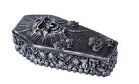 Spirit Skull Ossuary Style Coffin Lidded Trinket Box 6.75 inch L