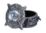 Medieval Fantasy Dragon Head with Crystal Orb Decorative Trinket Box Sculptural Decor 4.25 Diameter