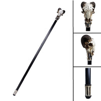 Ram Horn Skull Baphomet Goat Head Swaggering Cane Cosplay Stick Walking Cane 38 Long