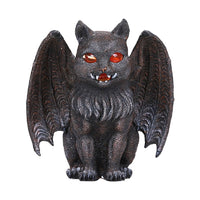 Vampire Winged Red Eye Standing Cat Gargoyle Candle Holder Statue Figurine Gothic Myth Fantasy Sculpture Decor