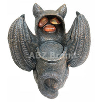 Vampire Winged Red Eye Standing Cat Gargoyle Candle Holder Statue Figurine Gothic Myth Fantasy Sculpture Decor