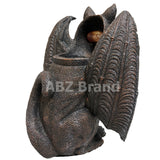 Vampire Winged Red Eye Standing Cat Gargoyle Candle Holder Statue Figurine Gothic Myth Fantasy Sculpture Decor