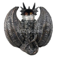 Guardian Winged Red Eye Standing Dragon Gargoyle Candle Holder Statue Figurine Gothic Myth Fantasy Sculpture Decor