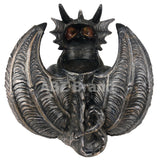 Guardian Winged Red Eye Standing Dragon Gargoyle Candle Holder Statue Figurine Gothic Myth Fantasy Sculpture Decor