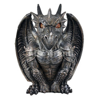 Guardian Winged Red Eye Standing Dragon Gargoyle Candle Holder Statue Figurine Gothic Myth Fantasy Sculpture Decor