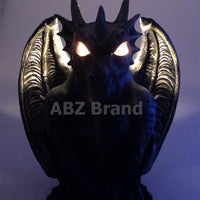 Guardian Winged Red Eye Standing Dragon Gargoyle Candle Holder Statue Figurine Gothic Myth Fantasy Sculpture Decor