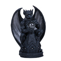 Guardian Winged Gargoyle Crystal Ball Fiber Optic Statue Figurine Gothic Myth Fantasy Sculpture Decor Battery Operated