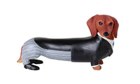 Adorable Wedding Couple Bride and Groom Doxie Dachshund Figurine Cake Topper