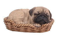 Puppy in Wicker Basket Pet Pals Collectible Dog Figurine 6.5 Inches L