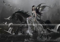 Lamentation of Swans Black Horse w/ Mask Fairy Collectible Figurine Nene Thomas Art Inspiration Official Licensed Collectible 12 Inch Tall