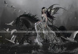 Lamentation of Swans Black Horse w/ Mask Fairy Collectible Figurine Nene Thomas Art Inspiration Official Licensed Collectible 12 Inch Tall