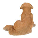 Realistic Life Size Golden Retriever Statue Detail Sculpture Glass Eyes Hand Painted Resin 24 inch Figurine Home Decor Amazing Likeness