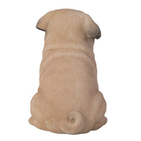 Adorable Seated Pug Puppy Collectible Figurine Amazing Dog Likeness Hand Painted Resin 6.5 inch Figurine Great for Dog Lovers Tabletop Decor