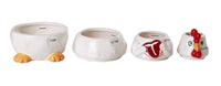Adorable Chicken Ceramic Nesting Measuring Cup Set of 4 Creative Functional Kitc