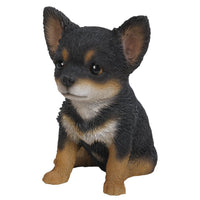 Adorable Seated Chihuahua Puppy Collectible Figurine Amazing Dog Likeness Hand Painted Resin 6.5 inch Figurine Great for Dog Lovers Tabletop Decor