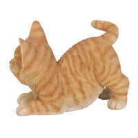 Realistic and Playful Orange Tabby Kitten Collectible Figurine Amazing Detail Glass Eyes Hand Painted Resin Life Size 8 inch Figurine Perfect for Cat Lover Collectible