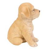 Adorable Seated Yellow Labrador Puppy Collectible Figurine Amazing Dog Likeness Hand Painted Resin 6.5 inch Figurine Great for Dog Lovers Tabletop Decor