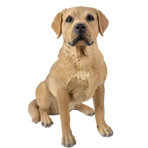 Realistic Life Size Sitting Labrador Retriever Statue Amazing Detail Glass Eyes Hand Painted Resin 22 inch Figurine Home Decor Amazing Likeness