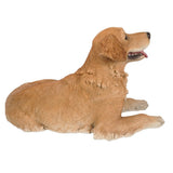 Realistic Life Size Golden Retriever Statue Detail Sculpture Glass Eyes Hand Painted Resin 24 inch Figurine Home Decor Amazing Likeness