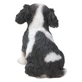 Adorable Seated King Charles Spaniel Puppy Collectible Figurine Amazing Dog Likeness Hand Painted Resin 6.5 inch Figurine Great for Dog Lovers Tabletop Decor