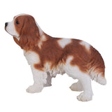 Realistic Life Size King Charles Spaniel Statue Detailed Sculpture Glass Eyes Hand Painted Resin 16 inch Figurine Home Decor Amazing Likeness