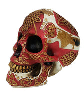 Golden Celtic Lion Skull Bank Hand Painted Resin Figurine