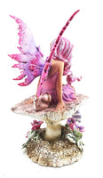 Amy Brown Licensed Magenta Mushroom Fairy Sculpture Home Decor Figurine