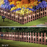 Pacific Giftware Eco-friendly Solar Powered Rechargeable Plastic Garden Edging Border Fence Panel Set of 4