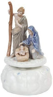 PTC 5.50 Inch Porcelain Holy Family Nativity Musical Box, White