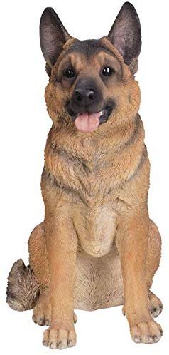 Pacific Trading Realistic Life Size Sitting German Shepherd Statue Home Decor Amazing Likeness