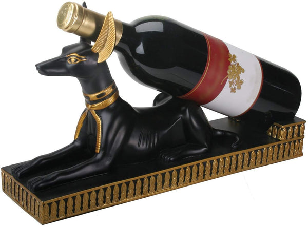 Egyptian Anubis Wine Bottle Holder - Collectible Egypt Decoration
