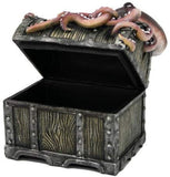Decorative Davy Jones Locker Treasure Chest with Octopus Collectible Trinket Box 5 Inches W