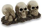 Things2Die4 Awesome See, Hear, Speak `NO EVIL` Skulls Statue
