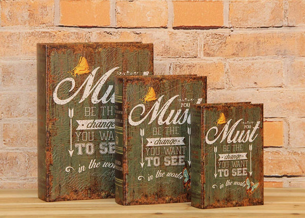 Pacific Giftware You Must Be the Change You Want to See Decorative Book Boxes Diversion Safe Set of 3