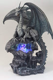 Pacific Giftware 12" h Quiksilver Dragon with LED Light Fronze Blue Crystal