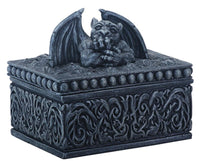 YTC 3.75 Inch Pensive Mythical Gargoyle Gray Treasure Trinket Box