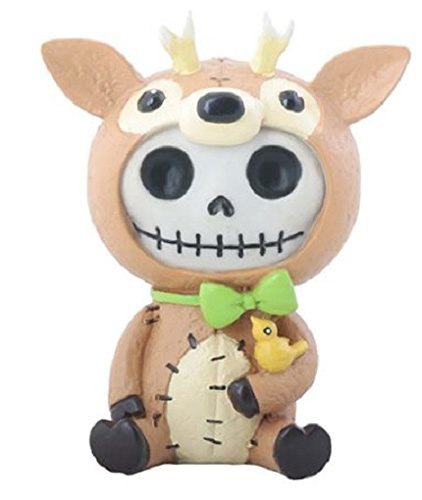 SUMMIT COLLECTION Furrybones John Signature Skeleton in Reindeer Costume with Small Yellow Bird