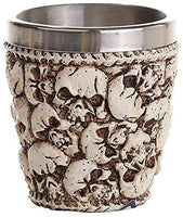 Novelty Decorative Ossuary Style Skull Skeletal Bones Shot Glasses Set of 2