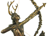 Bronzed Finish Artemis Moon Goddess Greek Statue Diana by Pacific Giftware