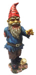 11.75 Inch Scary Zombie Garden Gnome with One Arm and Skull Statue
