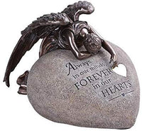 Pacific Giftware PT Weeping Winged Angel Heart Rock Polyresin Decorative Figurine Urn